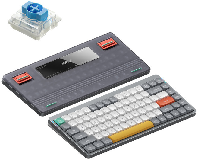 NUPHY AIR75 V2 기계식키보드 청축 블루투스 무선 유선 텐키리스 슬림형, 루나 그레이