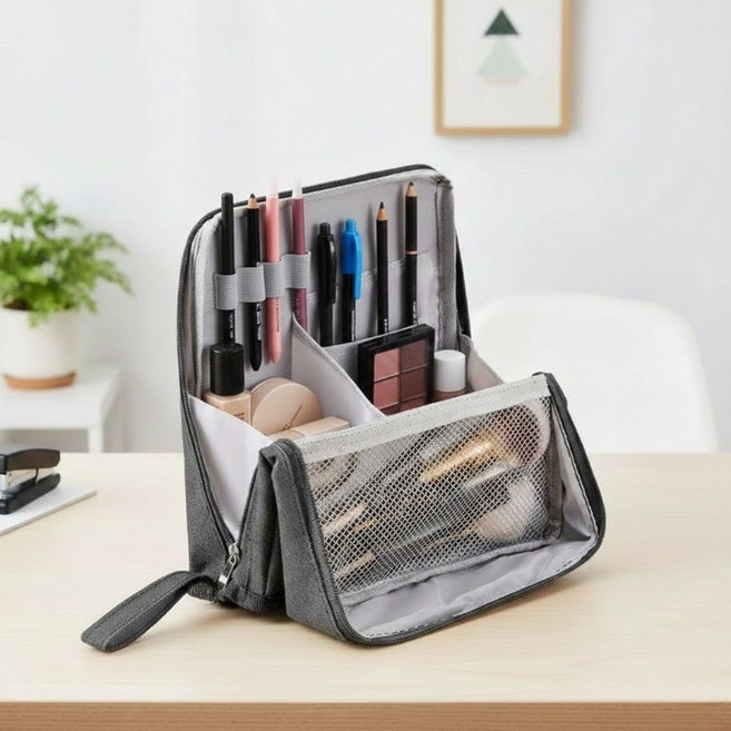 히즈엔 분리 수납 화장품 파우치 여행용 메이크업