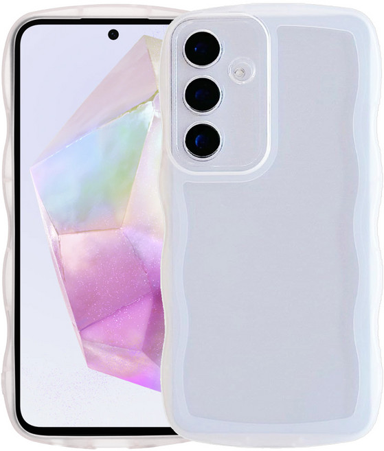 벌크온 갤럭시 A35 물결 웨이브 쿠션 투명 휴대폰 케이스