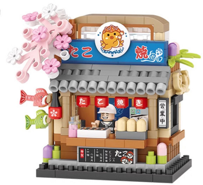 LOZ 나노블럭 미니블럭 스트릿 샵 시리즈, 스트릿 문어빵, 1개