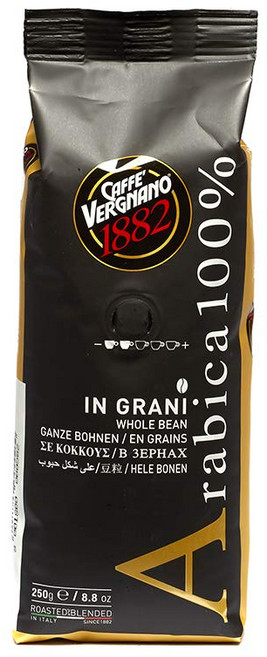 카페 베르냐노 100% 아라비카 커피 원두 미디엄 로스트 - Caffe Vergnano 100% Arabica Coffee Beans Medium Roast - 8.8 Oz. -, 1개, 250g