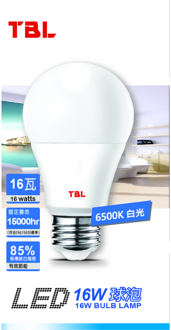 TBL LED 燈泡 16W (10入), 10個, 白光 6500K