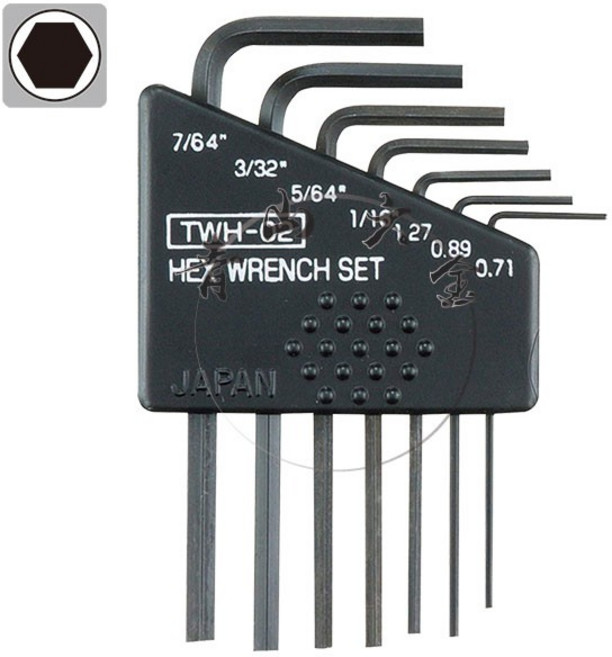 Engineer TWH-02 六角扳手 7支組 英制 公制, 1個