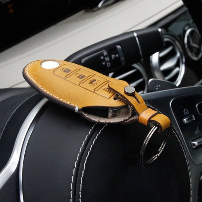 인피니티 Q30 50 70 QX60 가죽 키홀더 키케이스 호환 용품, 인피니티 가죽 키케이스 (옐로우)