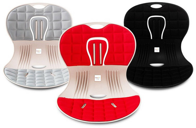 트러블체어 자세교정 좌식의자 허리건강 등받이 의자 행사, 레드+블랙, 1개