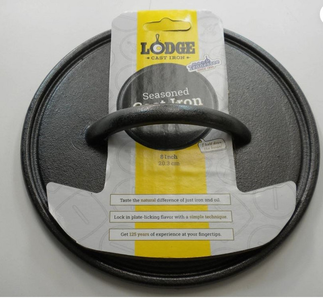 LODGE 8吋圓形鑄鐵壓肉盤, 1個