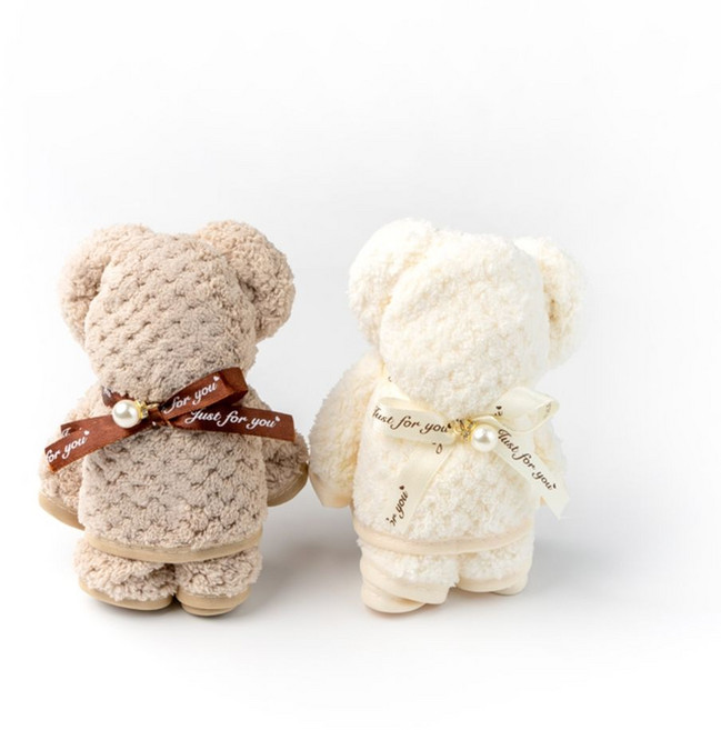 고리손수건 주방타올 답례품선물세트, 베이지+아이보리, 베이지+아이보리, 1개