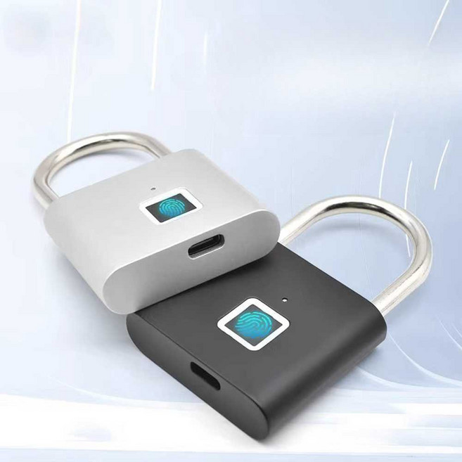 지문인식 스마트 자물쇠 기숙사 도난방지 캐비닛 자물쇠 잠금장치 소형 스마트, 1개, 2. 검정 (지문 10개 가능) Type-C