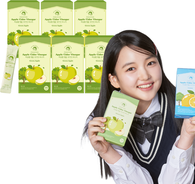 작심랩 애플 사이다 비니거 청사과맛 애사비스틱, 6박스, 15g
