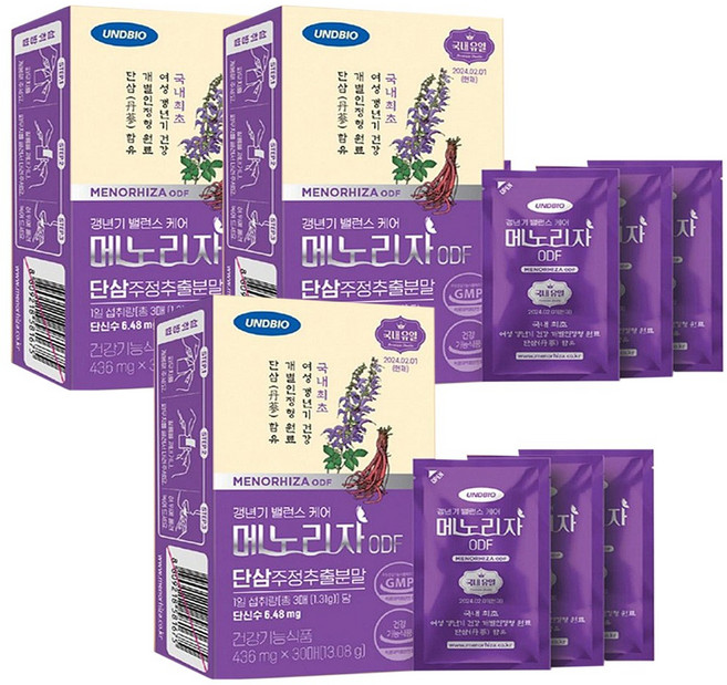 [SUNRISE MALL] 혈액순환 수면 안면홍조 장건강/갱년기 즉각흡수케어 메노리자 필름형 ODF/식약처 인증 단삼 추출분말, 90개