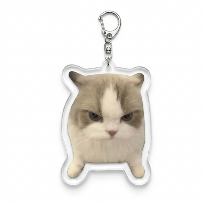 엘로어트 밈 캣 귀여운 고양이 키링 열쇠고리, 1개, E타입