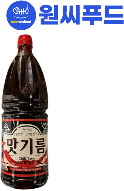 원씨푸드 미담채 고추맛기름 1.8L 고추기름 라유 향미유 업소용 대용량, 1개