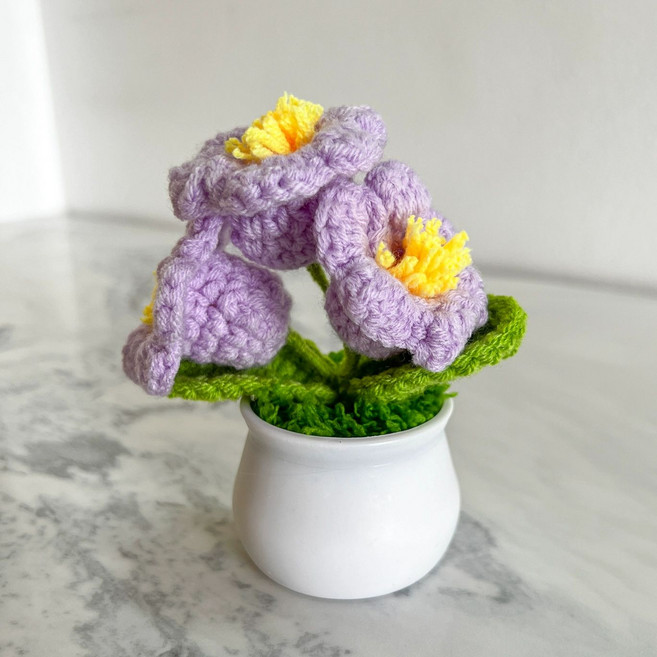 뜨개질 선인장화분 LOVE 니트화분 담으면 뜨개, 퍼플 릴리 소화분, 1개