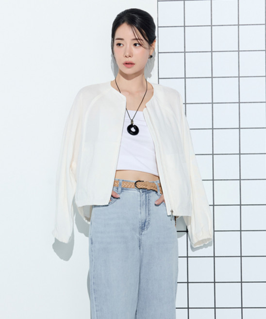 26SS 프렌치린넨혼방 봄버 자켓