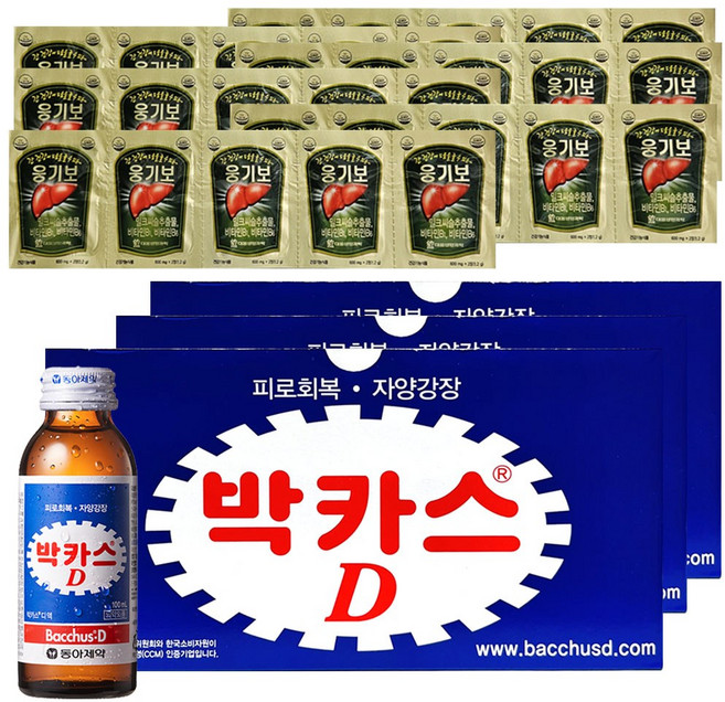 [오렌지팜] 박카스D 100ml 30병 + 웅기보 30포, 1세트