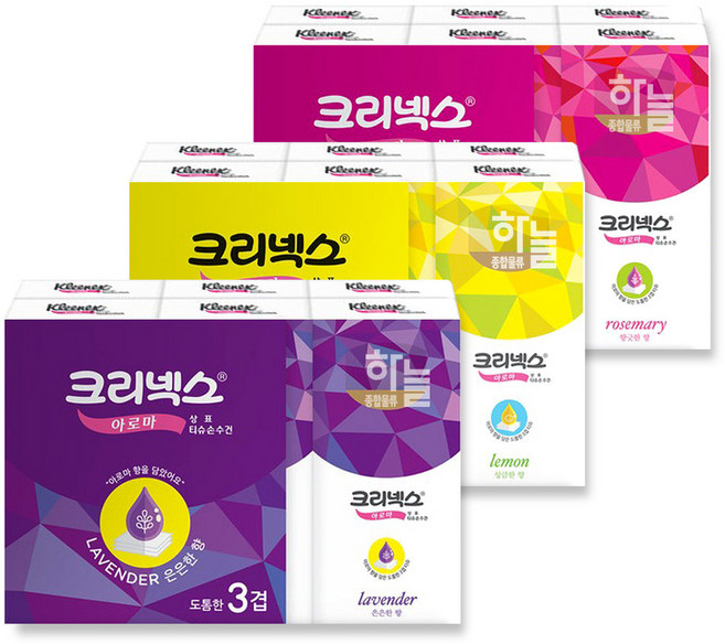 크리넥스 아로마 티슈손수건 (10매x6입)x6팩 /휴대용 여행용, 10매입, 6세트