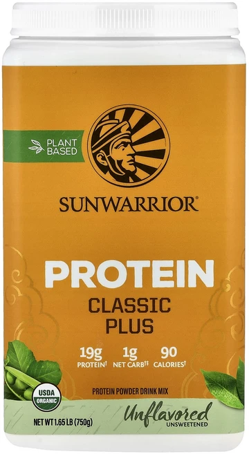새해 건강을 선물하세요 Sunwarrior 클래식 플러스 단백질 무맛 750g(1.65lb) 특별관리진행, Sunwarrior클래식플러스단백질무맛750g165lb, 750g - 쿠팡