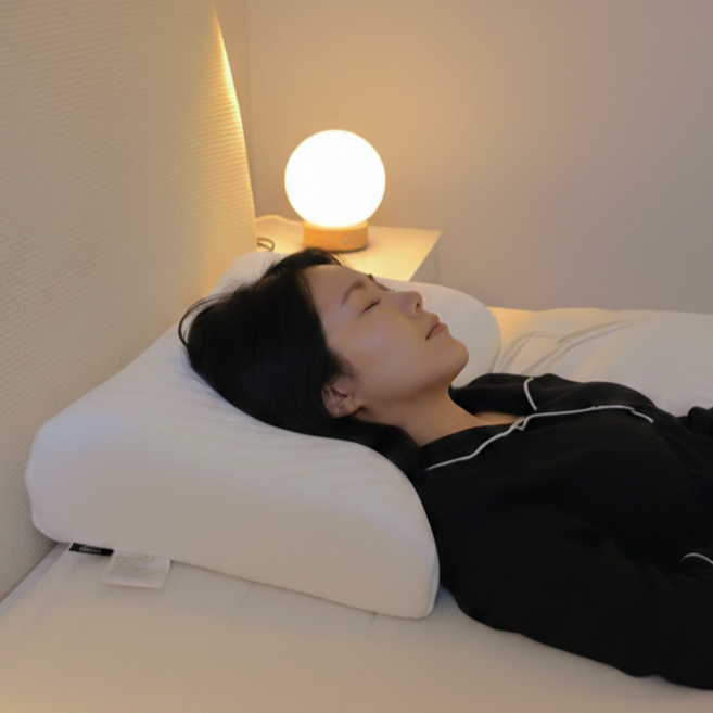도르리 메모리폼 천연 라텍스 숙면 경추베개 커브형, 1개, 화이트