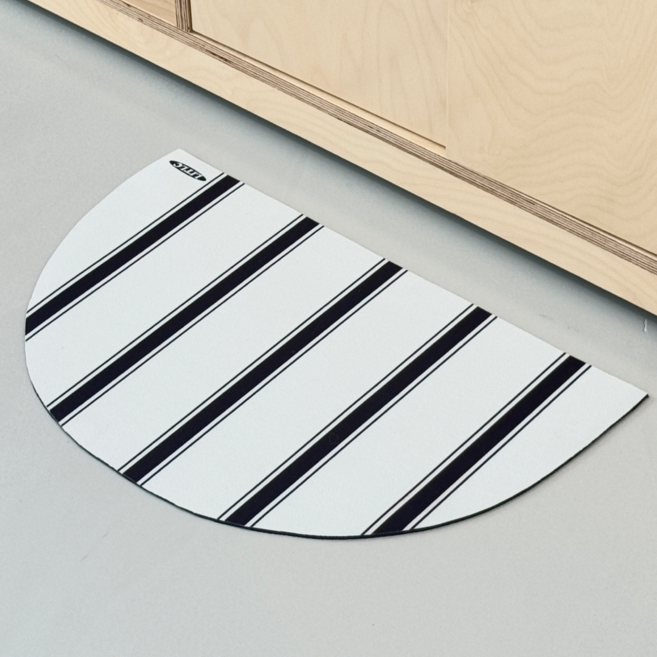 앤시오 빨아쓰는 규조토 발매트 반원형, 크림앤블랙