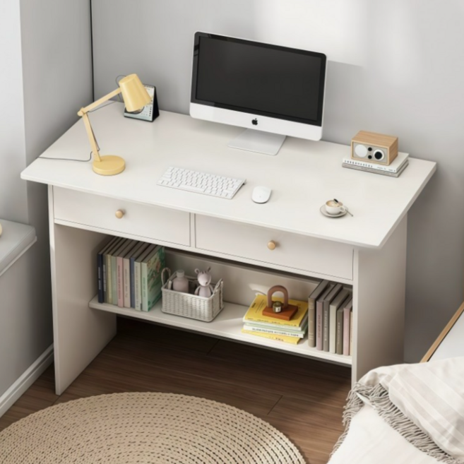 컴퓨터 책상 모던 디자인 이중 서랍 학습용 화이트 책상