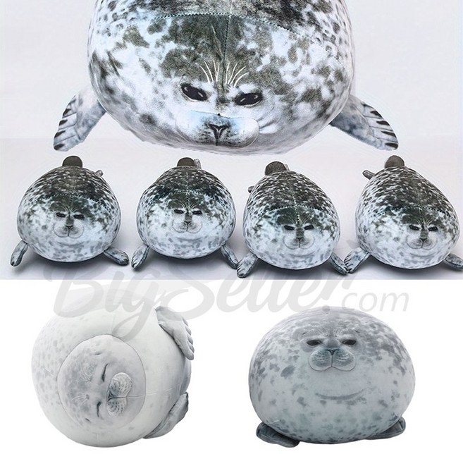 물범 물개 인형 대형 쿠션 베개 바디필로우 바다표범 새끼 20cm, 흰색1마리