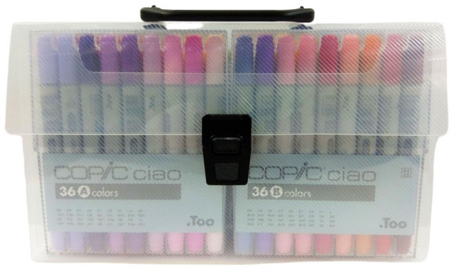 Copic Ciao 第三代圓桿酒精麥克筆 72色A色系 (附提盒), 36A+36B組成72A(附提盒)