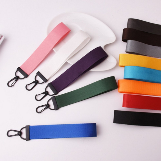 컬러 무지 리본 스트랩 1P 고리 체인 DIY 네임택 키홀더 키링 열쇠고리 자수 이름표 만들기 부자재 액세서리 개고리 러기지택 어린이집 유치원 캐리어 여행 골프 보스턴백 낮잠이불