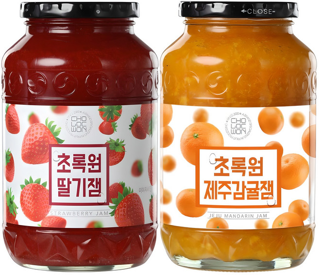 초록원 딸기잼 1kg+제주감귤잼 1kg, 1kg, 2개