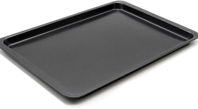 14.5 인치 비 스틱 직사각형 베이킹 팬 탄소강 시트 오븐 트레이 파이 피자 로스트 머핀 빵 Bakeware, 02 Black