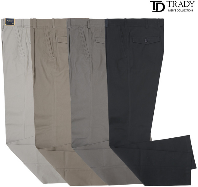 TRADY 가을 링클프리 고급 코튼 면바지 일자면바지 치노팬츠