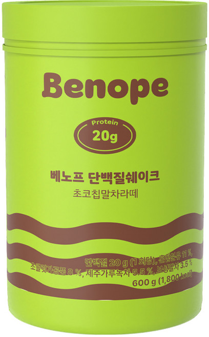 베노프 단백질쉐이크 초코칩말차라떼, 1개, 600g