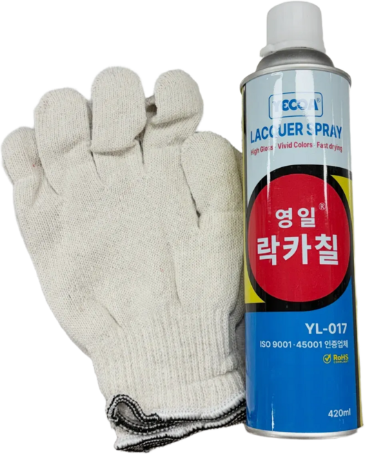 오케이 영일 락카 도색 스프레이 + 작업용 면장갑 1개 세트구성, 금색