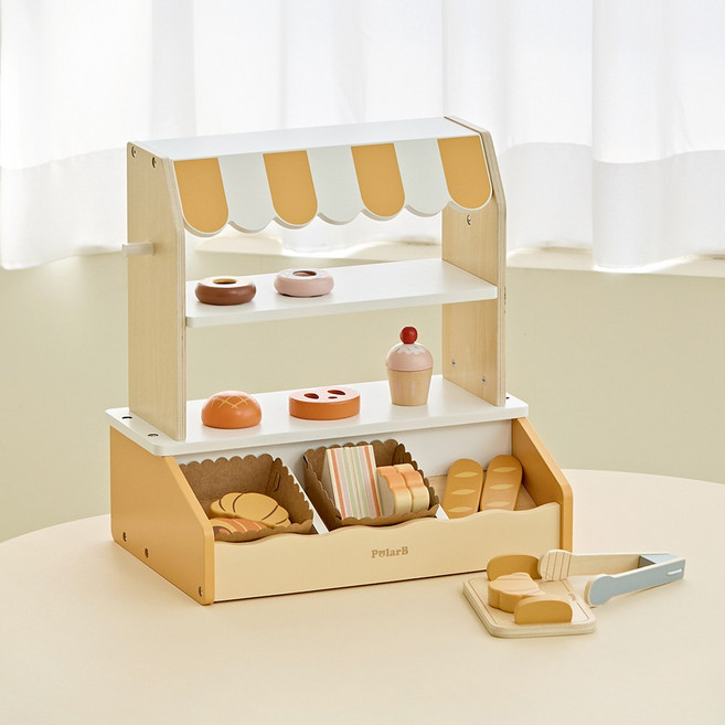폴라비 원목 미니 베이커리 가게, 아이보리 오렌지, 1개