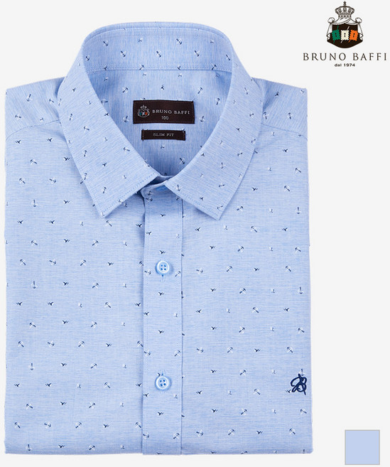 인디안 BRUNO BAFFI 뉴베이직 프린트 블루 D셔츠_MANTSXM3221