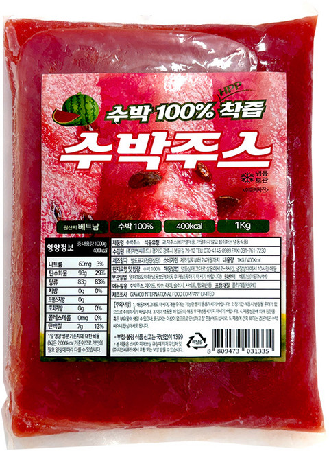 HPP 수박 착즙주스 냉동, 1개