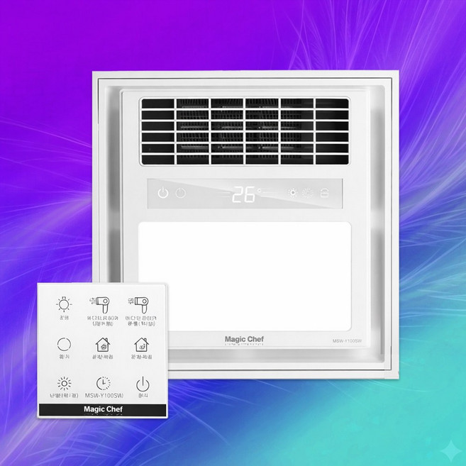 매직쉐프 벤트온 미니 욕실 복합환풍기 MBH-V1000W 온풍제습 바디드라이 냄새차단, 자가 직접 설치