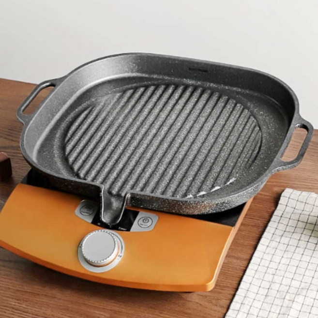 키친아트 국산 인덕션 고기판 1인용 삼겹불판