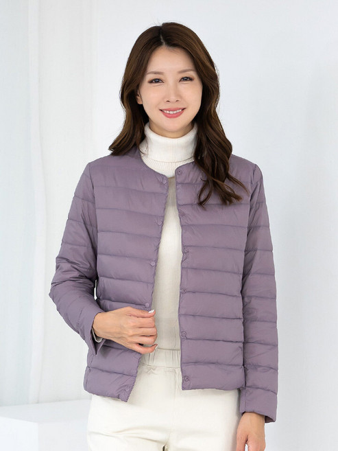 모슬린 엄마옷 라운드 베이직 경량패딩점퍼 509FGH124 마담/중년여성/빅사이즈/50대/60대