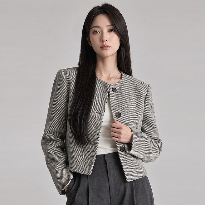 2위 - ADA 여성 헤링본 자켓 퀄팅 간절기 하객룩