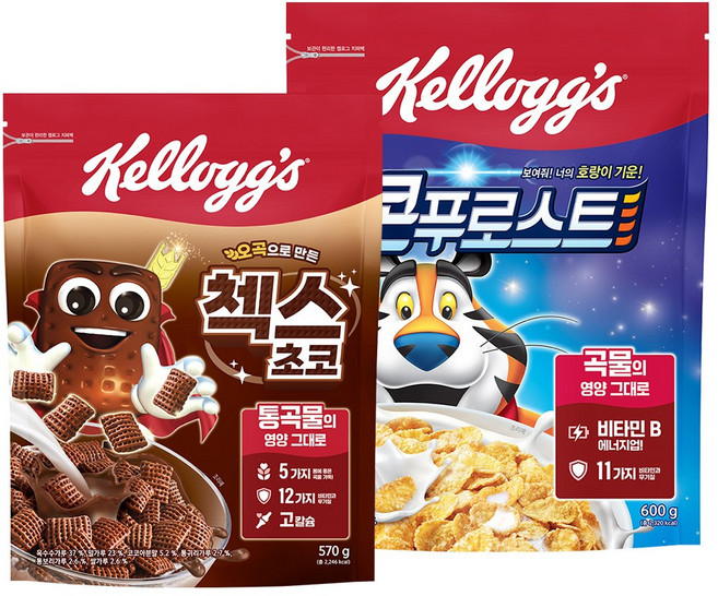 켈로그 콘푸로스트 + 첵스초코 세트, 600g, 1세트