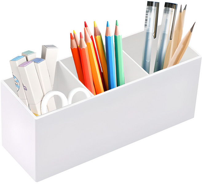 다다 아크릴 데스크탑 다용도 수납 꽂이 정리함, 화이트, 1개