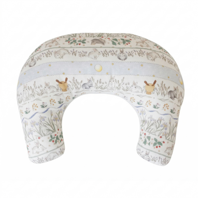 코지코너 순면 반달 강아지 유모차 베개 수면 목받침 양면, 달빛토끼, 1개