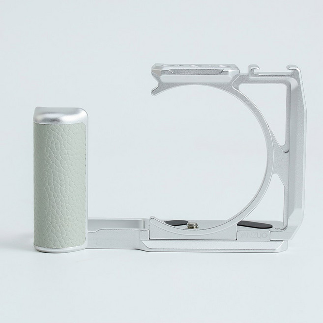 YANZUO 카메라 케 루믹스 S9 DSLR 스태빌라이저 핸들 그립 베이스 플레이트 금속 프레임 사진 액세서리, Silver White, 1개