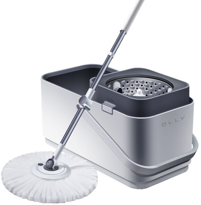 올리 스핀 물걸레 자동탈수 회전 물걸레 사무실 업소용 밀대 OLSM26W, 1개
