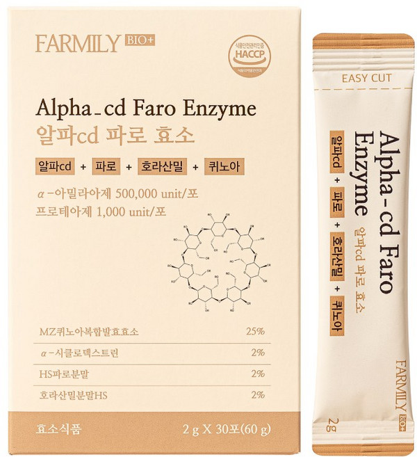 팜밀리 알파로 효소 알파cd 파로 지흡효소, 1개, 30회분