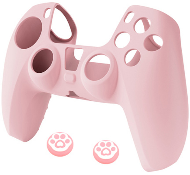 PS5 실리콘 소프트 커버 케이스의 경우 Playstation5 게임 패드 케이스 용 편안한 손 느낌 컨트롤러 홀더 스킨 쉘 프로텍터, [07] 핑크