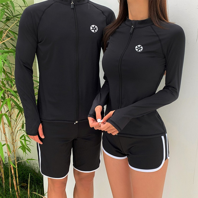 커플 래쉬가드 핑거홀 슬림핏 심플 베이직 긴팔 수영복 SW18873F커플 래쉬가드 핑거홀 슬림핏 심플 베이직 긴팔 수영복 SW18873F커플 래쉬가드 핑거홀 슬림핏 심플 베이직 긴, 여성용/블랙/L[77], 여성용_블랙