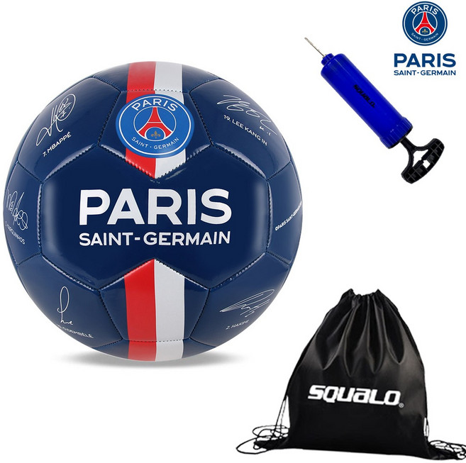 비바스포츠 파리생제르맹 사인 축구공 SC-09, SC-09 + SQUALO 공 가방 & 공 펌프, 1개