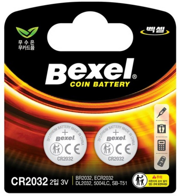 벡셀 코인 건전지 CR2032, 2개입, 1개