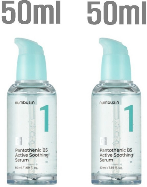 넘버즈인1번 수딩세럼 50ml 1개2개3개5개 #넘버즈인1번판토텐산액티브업수딩세럼 넘버즈인세럼 수분에센스 여름화장품 넘버즈인화장품 수딩세럼 남성에센스 7초수분충전 숫자1번수분세럼, 2개